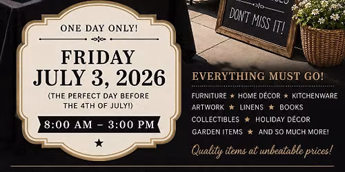 Estate-Style Yard Sale in Arcadia | ONE DAY ONLY!