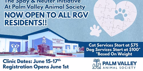 June 15-17th Spay & Neuter Initiative At PVAS Laurie Andrews Center\ud83d\udc3e\ud83e\ude7a\ud83d\udc99