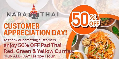 50%off PAD THAI & CURRIES