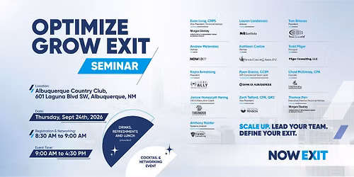 Optimize Grow Exit Business Seminar 2026
