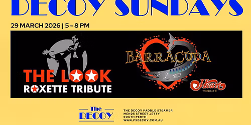 Roxette & Heart tribute | The Decoy Paddle Steamer | Sunday 29 March 5-8pm | Sunset Cruise