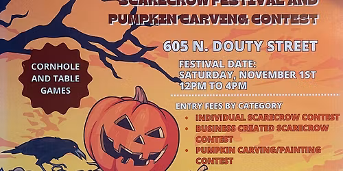 Kings Art Center 2nd Annual Scarecrow Festival and pumpkin Carving contest