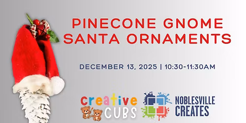 Creative Cubs - Pinecone Gnome Santa Ornaments