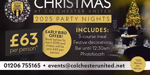 Colchester United's Christmas Party Night SOLD OUT