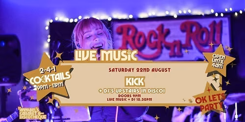 Live Music: KICK \/\/ Annabel\u2019s Cabaret &amp; Discotheque