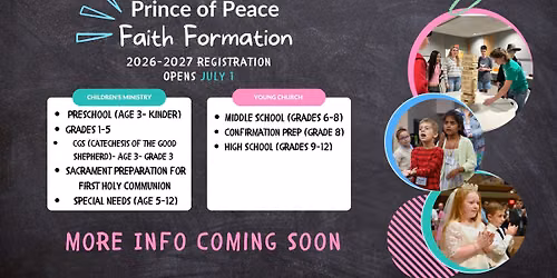 Youth and Children's Faith Formation Registration Opens