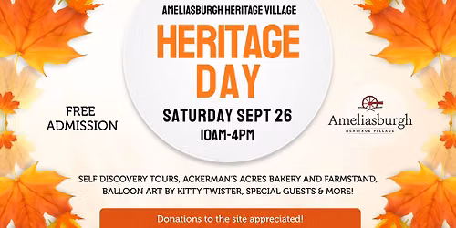 Heritage Day at Ameliasburgh Heritage Village