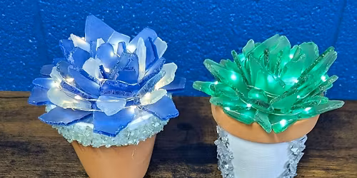 Glow Garden Lighted Sea Glass Succulents 