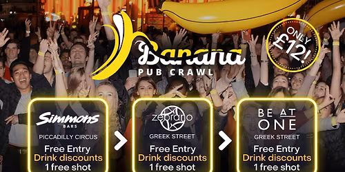 Ending at Be At One - 3 venues - Banana Pub Crawl London