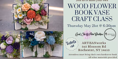 Wood Flower Book Vase Craft Class 