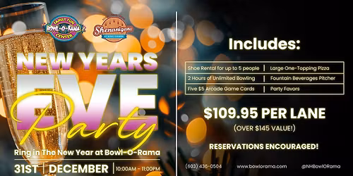 New Year\u2019s Eve Party Lanes at Bowl-O-Rama