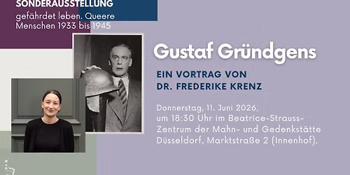 GUSTAF GR\u00dcNDGENS. EIN VORTRAG VON DR. FREDERIKE KRENZ