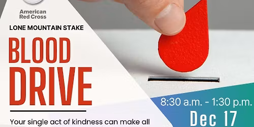STAKE RED CROSS BLOOD DRIVE WEDNESDAY DEC. 17