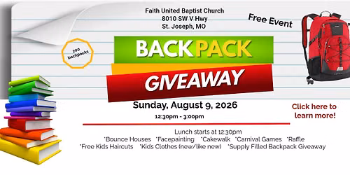 Back to School Party and Backpack Giveaway!