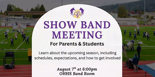 Show Band Meeting for Parents & Students