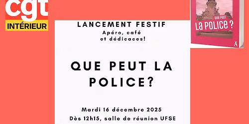 \ud83d\udcda Lancement festif du livre Que peut la police ?