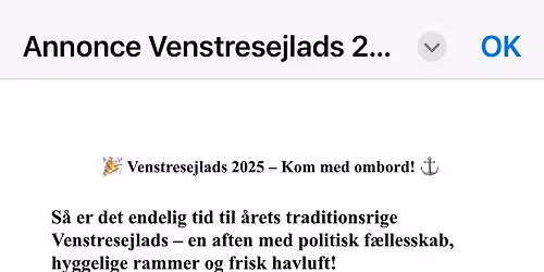 Venstresejlads 2026