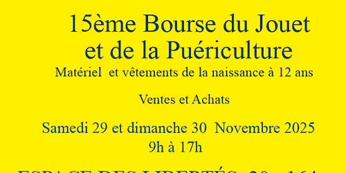 15\u00e8me Bourse du Jouet et de la Pu\u00e9riculture 