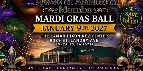 Krewe of Ascension's Mardi Gras Masquerade Ball 2027