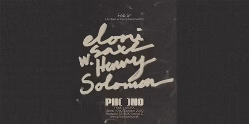 PHONO: Elori Saxl + Henry Solomon (US)