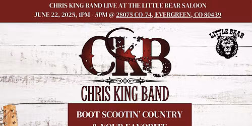 Chris King Band at the WoodCellar, Friday, July 3, 8 - 12