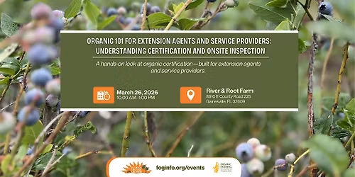 Organic 101 for Extension Agents and Service Providers