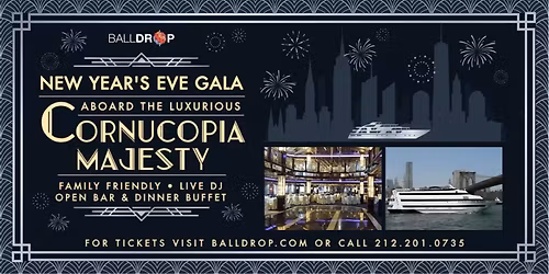 Balldrop.com Presents: New Year's Eve Gala aboard the Cornucopia Majesty Yacht