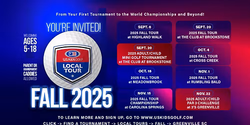 U.S. Kids Golf Greenville SC 2025 Fall Tour