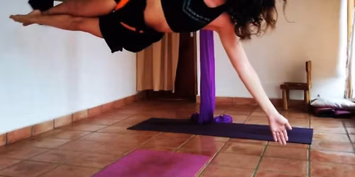 Aerial yoga workshop near auroville, pondicherry with thavathiru Yoga