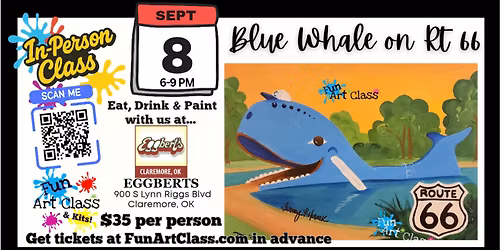 In-Person Fun Art Class – Blue Whale on 66