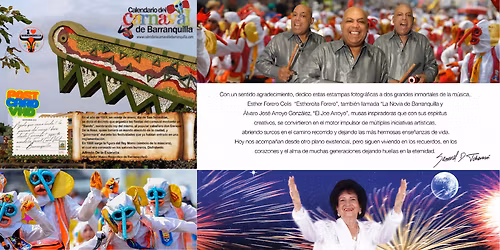 CALENDARIO CARNAVAL DE BARRANQUILLA Y LA POST CARD CARNAVALES DE BARRANQUILLA