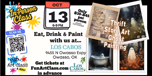 Thirft Store Art Ghost Painting at Los Cabos in Owasso