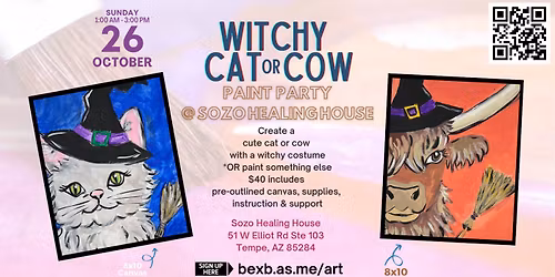 Paint Party: Witchy Cat or Cow at Sozo Healing House