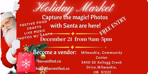 Harvest Fest Marketplace:  Holiday Market