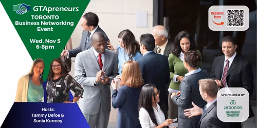 GTApreneurs Nov 5 Downtown Toronto Business Networking Event