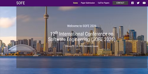 12th International Conference on Software Engineering (SOFE 2026)