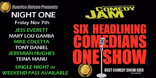 COMEDY JAM WEEKEND - (Night 1 ) Fri Nov 7th