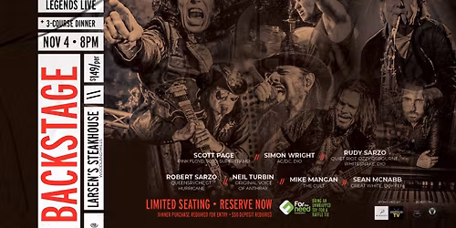 \ud83c\udfb8 Rock Out for a Cause \u2014 Backstage at Larsen\u2019s | Nov. 4th, Woodland Hills CA