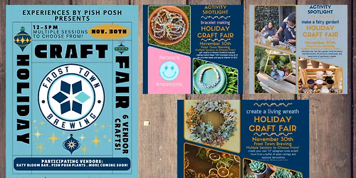 Craft Fair at Frost Town! Six Workshops to Choose From!