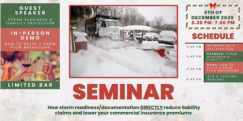 Cut Your Snow Season Insurance Costs by 20% \u2013 Free Live Seminar for Snow Removal Contractors Dec 4th