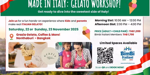 MADE IN ITALY: GELATO WORKSHOP - Get ready to dive into the sweetest side of Italy! 
