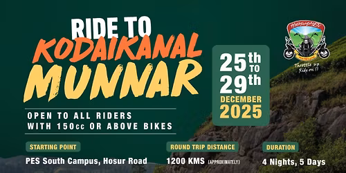 Ride to Kodaikanal & Munnar