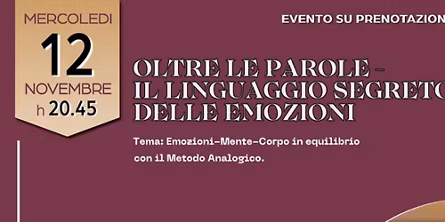 OLTRE LE PAROLE - IL LINGUAGGIO SEGRETO DELLE EMOZIONI