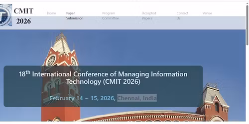 18th International Conference of Managing Information Technology (CMIT 2026)