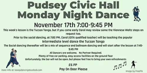 Pudsey Civic Hall Monday Night Dance