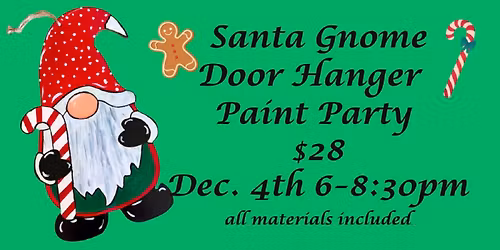 Christmas Gnome Doorhanger Paint and Sip
