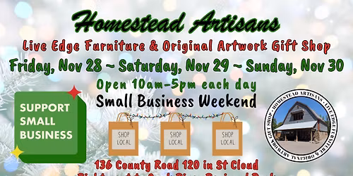 Homestead Artisans Pop-Up Shop: Small Business Weekend