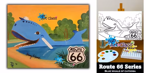 At Home Painting Kit - Route 66 Blue Whale - Shipped Direct to you!