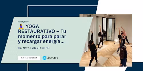 \ud83e\uddd8\u200d\u2640\ufe0f YOGA RESTAURATIVO \u2013 Tu momento para parar y recargar energ\u00eda \ud83c\udf19