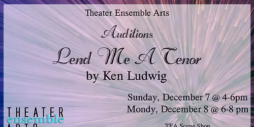 Auditions: "Lend Me a Tenor" by Ken Ludwig